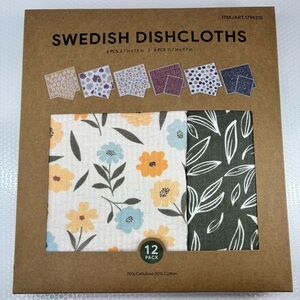 Floral and Leaf Swedish Dishcloths Set of 12
